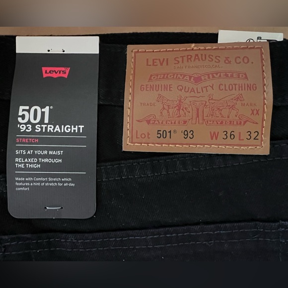 Levi's 501 Black Straight Jeans - Picture 2 of 2